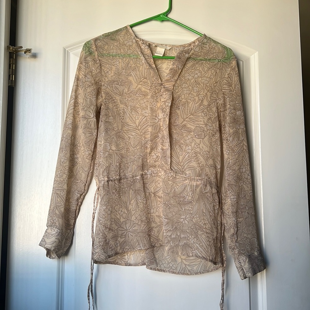 H&M, long-sleeve blouse, size 2